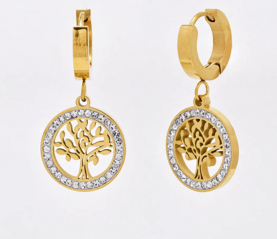 Tree of life drop huggies (waterproof and tarnish free)