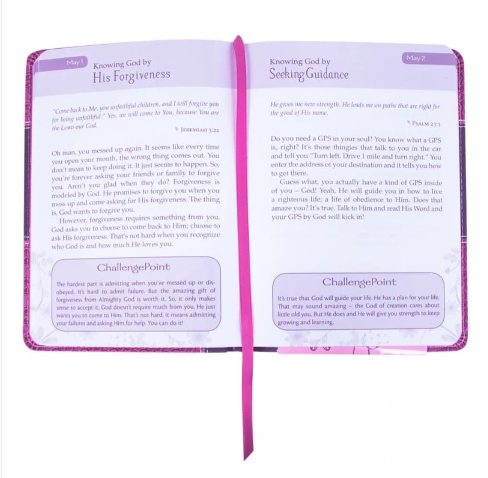 365 Days To Knowing God For Girls Faux Leather