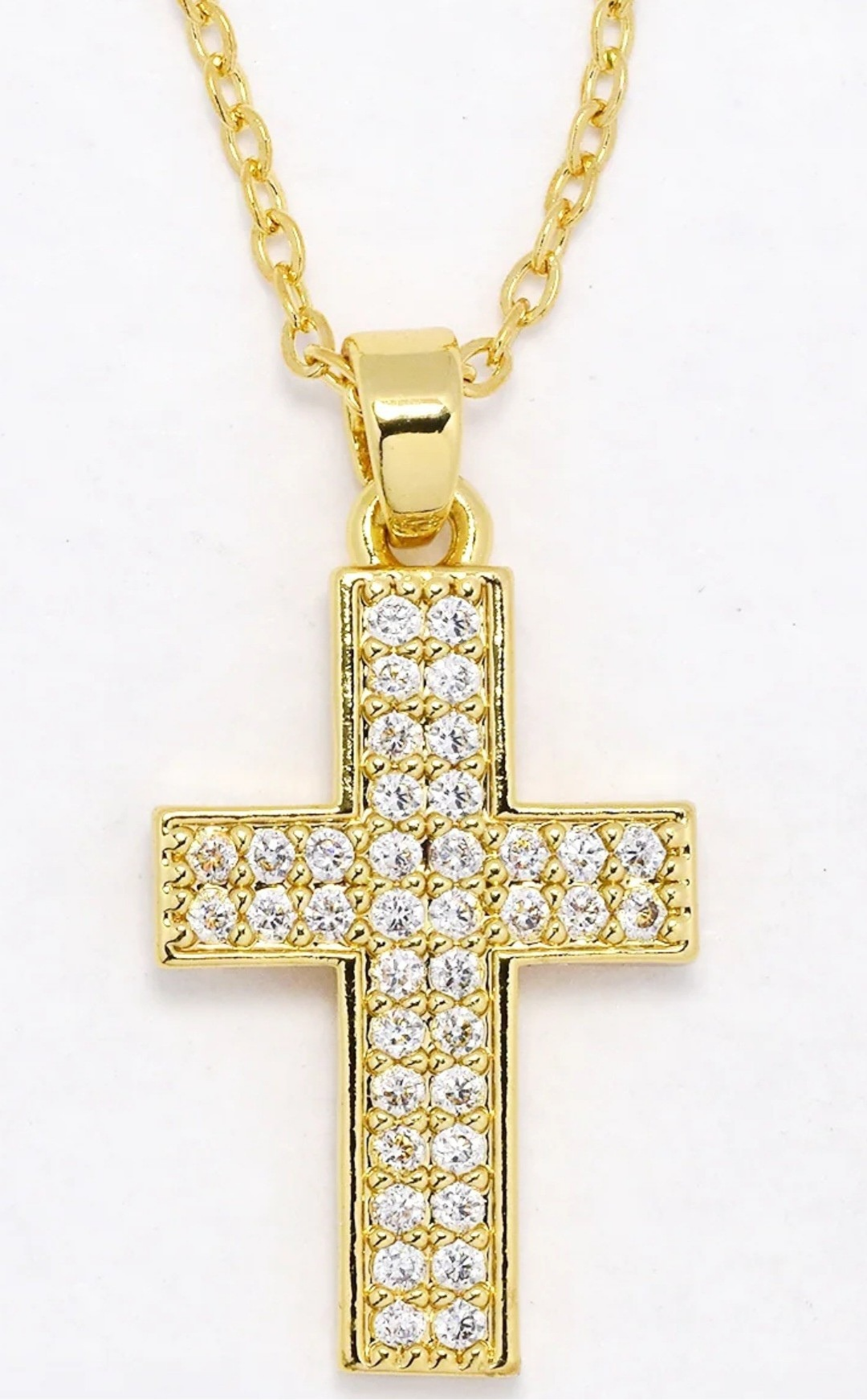 Premium CZ cross necklace & earring set