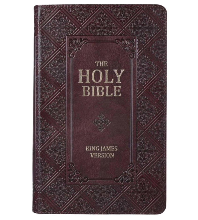 KJV Brown Faux Leather Giant Print Standard Bible Red Letters With Thumb Indexed