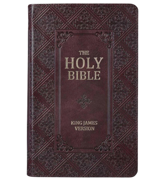 KJV Brown Faux Leather Giant Print Standard Bible Red Letters With Thumb Indexed