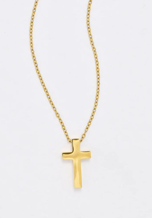 St Steel 40cm +5cm solid cross necklace (waterproof and tarnish free)